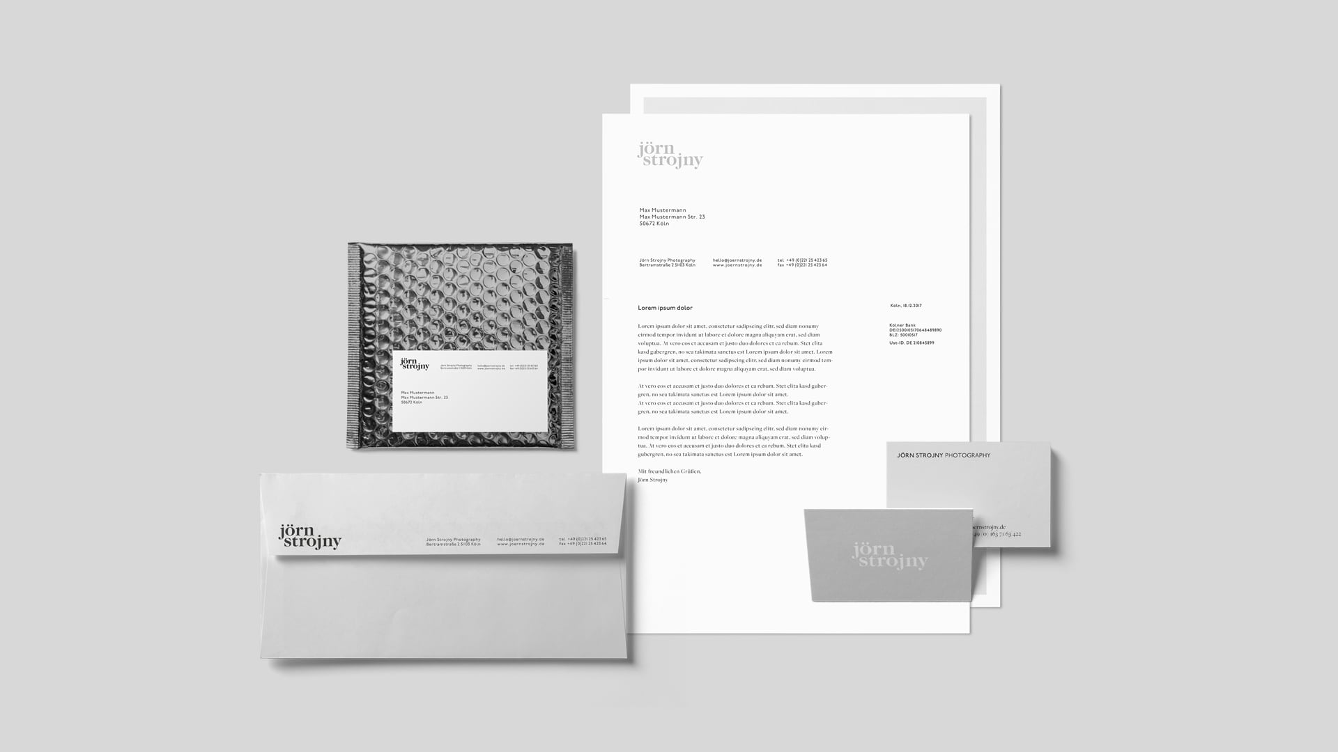 Fotograf Portfolio Corporate Design, Ausstattung