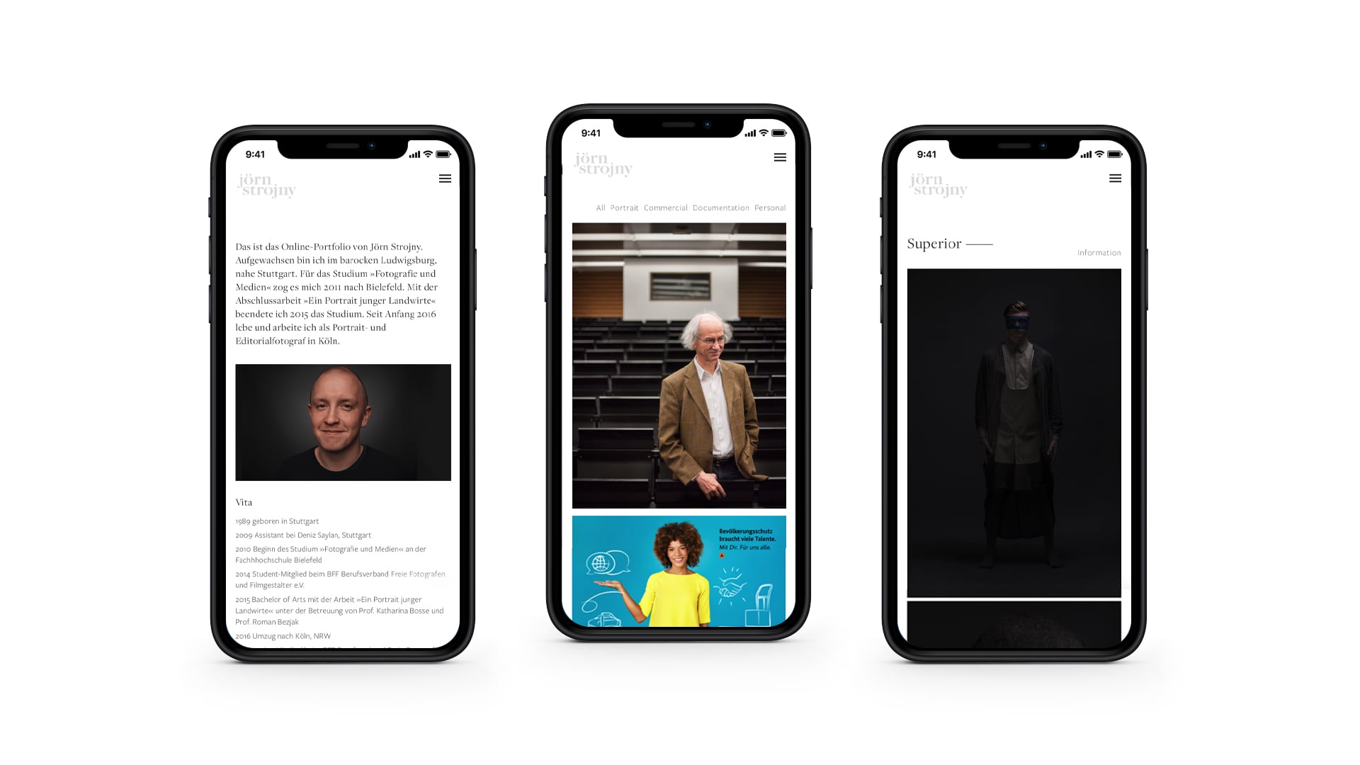 Fotograf Übersicht Mobile Design